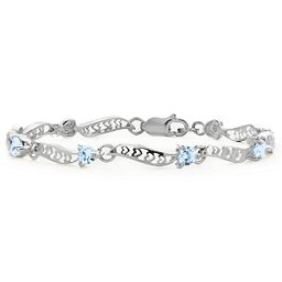 Embedded Hearts 1-8 Stones Bracelet
