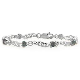 Embedded Hearts 1-8 Stones Bracelet
