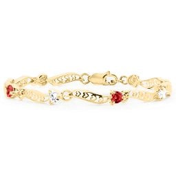 Embedded Hearts 1-8 Stones Bracelet