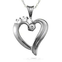Elegant 2-6 Stones Heart Pendant