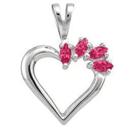 Heart Pendant with 2-7 Marquise