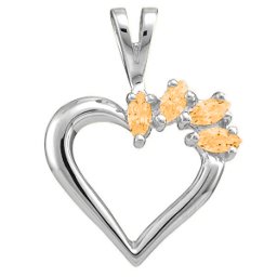Heart Pendant with 2-7 Marquise