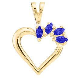 Heart Pendant with 2-7 Marquise