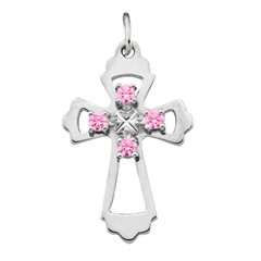"Seraphim" Angel Birthstone Cross Pendant