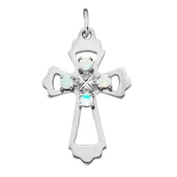 "Seraphim" Angel Birthstone Cross Pendant