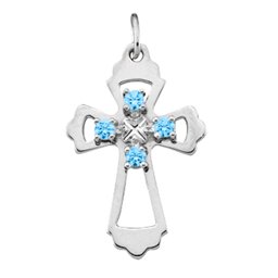 "Seraphim" Angel Birthstone Cross Pendant