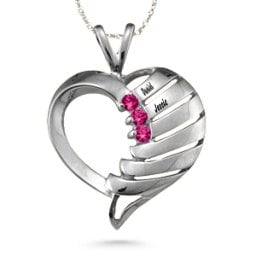 "Filas" Heart Pendant with 1-6 Stones