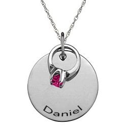 "Petit" Ring on Engraved Charm Pendant