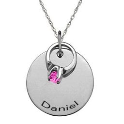 "Petit" Ring on Engraved Charm Pendant