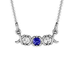 2-5 Stone Hugs and Kisses XOXO Pendant