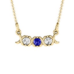 2-5 Stone Hugs and Kisses XOXO Pendant