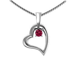 Tilted Petit Heart Pendant