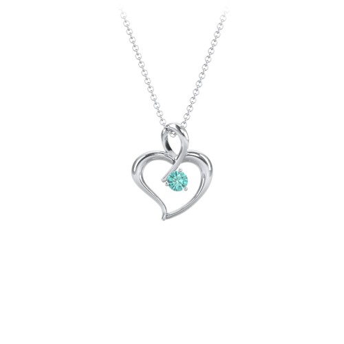 Twist Petit Heart Pendant – Sterling Silver with Mint Premium Zirconia