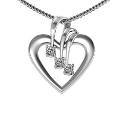 Triple Stone Heart Pendant