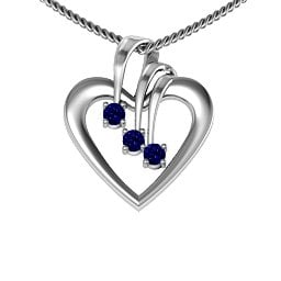 Triple Stone Heart Pendant