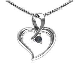 Twist Heart Pendant in 925 Sterling Silver with Alexandrite, Amethyst, and Pink Tourmaline