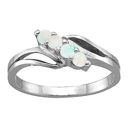 Diagonal Gemstone Branch Ring