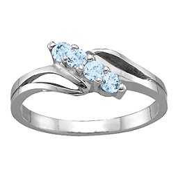 Diagonal Gemstone Branch Ring