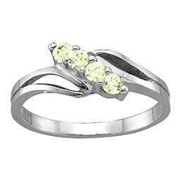 Diagonal Gemstone Branch Ring