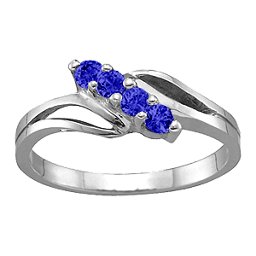 Diagonal Gemstone Branch Ring