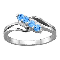 Diagonal Gemstone Branch Ring