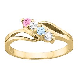 Diagonal Gemstone Branch Ring