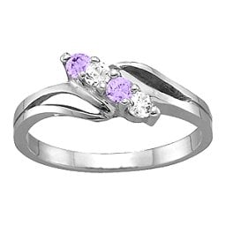 Diagonal Gemstone Branch Ring