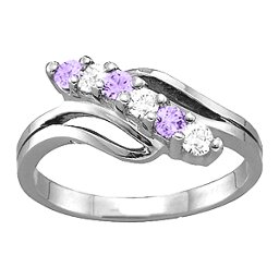 Diagonal Gemstone Branch Ring