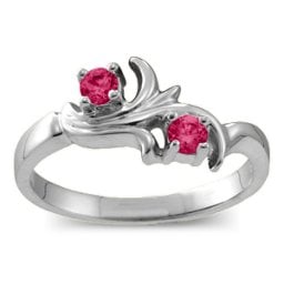 "Nouveau" Flame 2-6 Gemstones Ring
