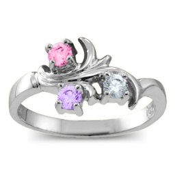 "Nouveau" Flame 2-6 Gemstones Ring