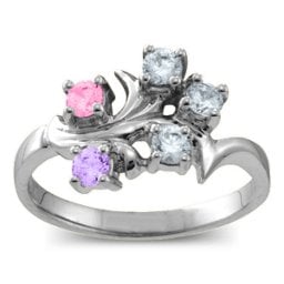 "Nouveau" Flame 2-6 Gemstones Ring