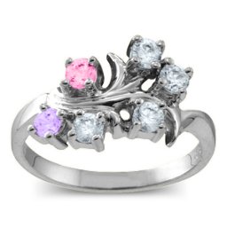 "Nouveau" Flame 2-6 Gemstones Ring