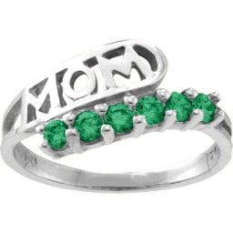 "Cherish" MOM Cut-out 2-6 Stones Ring