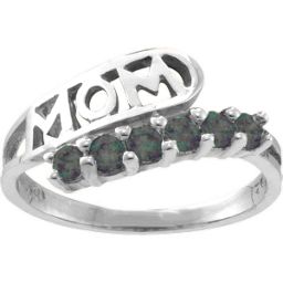 "Cherish" MOM Cut-out 2-6 Stones Ring