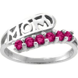 "Cherish" MOM Cut-out 2-6 Stones Ring
