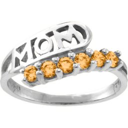 "Cherish" MOM Cut-out 2-6 Stones Ring