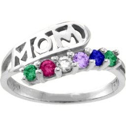 "Cherish" MOM Cut-out 2-6 Stones Ring