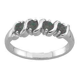 2-6 Gemstones S-Curve Ring