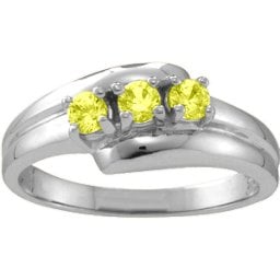 "Reverie" Angled 2-6 Stones Ring