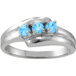 "Reverie" Angled 2-6 Stones Ring