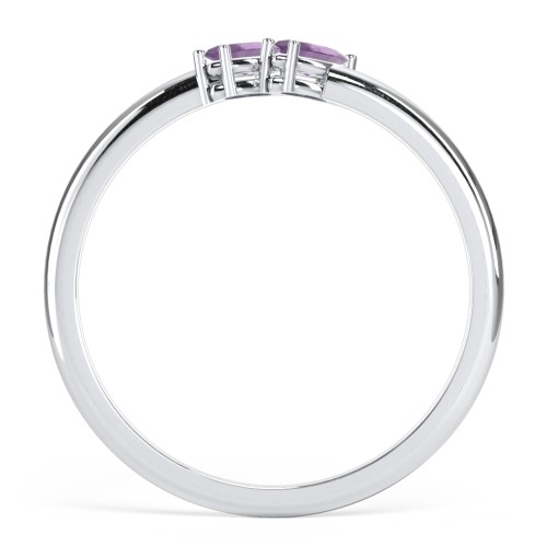 2 Stone Marquise Ring – Sterling Silver with Amethyst