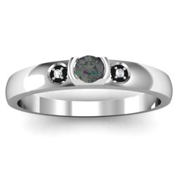 Open Bezel Cut Ring with Accents Stones