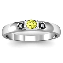 Open Bezel Cut Ring with Accents Stones