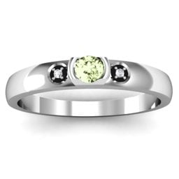 Open Bezel Cut Ring with Accents Stones