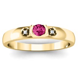 Open Bezel Cut Ring with Accents Stones