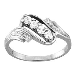 Diagonal Gemstone Ring with Accents