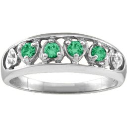 "Lyric" Embedded Hearts Ring with 2-6 stones