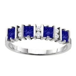 "Echo" 2-6 Princess Cut Stones Ring With Accents
