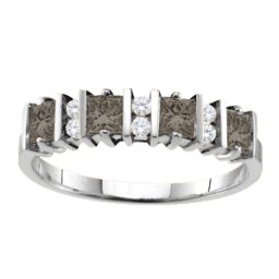 "Echo" 2-6 Princess Cut Stones Ring With Accents
