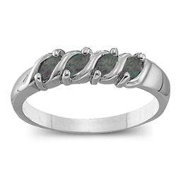 Marquise Gemstone Wave Ring